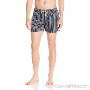 Slate & Stone Men's Cannes Swimsuit Black & White Vertical Stripe B06XTWGQ8Z